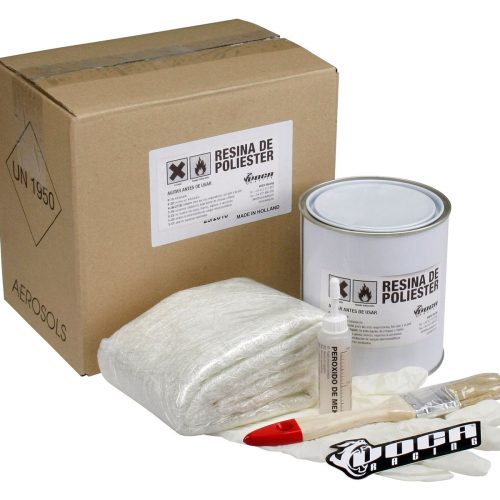 Bodywork repair kit VOCA Style, incldes fiber, epoxyd, activator, brush and gloves