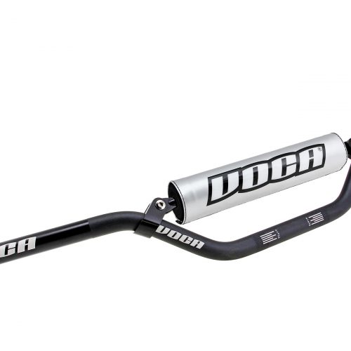 Guidon cross noir 22mm avec protection grise